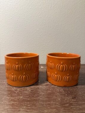 2 Hobby Lobby Pumpkin Ceramic Mini Bowls